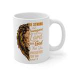 Load image into Gallery viewer, Be Strong and Courageous Coffee Mug with Bible Verse Joshua 1:9, Christian Coffee Cup
