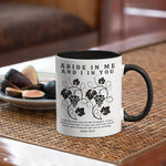 Load image into Gallery viewer, Abide In Me Christian Coffee Mug - John 15:5 Bible Verse Mug, Christian Coffee Cup
