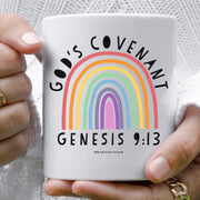 God’s Covenant Christian Rainbow, Christian Ceramic Coffee Mug, Christian Gifts For Her