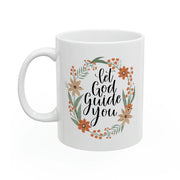 Christian Jesus Ceramic Coffee Mug, Let God Guide You, Gift for Her