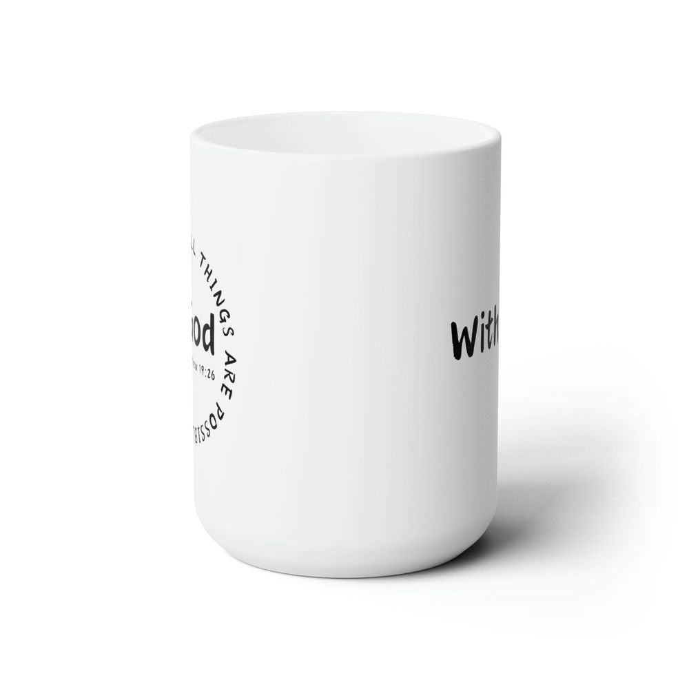 Christian Coffee Mug, Matthew 19:26 Coffee Mug, Christian Mug