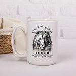 Load image into Gallery viewer, Lion Of Judah Graphic Coffee Mug Religious Gift For Him Christian Mug
