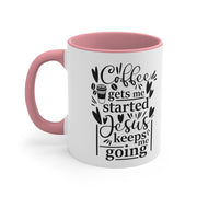 Jesus Keeps Me Going Accent Coffee Mug, Coffee Lover, Great Gift For The Coffee Drinker
