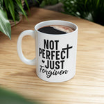 Load image into Gallery viewer, Not Perfect Just Forgiven Mug, Ceramic Mug, Christian Coffee Mugs, Christian Gifts
