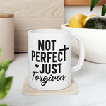 Load image into Gallery viewer, Not Perfect Just Forgiven Mug, Ceramic Mug, Christian Coffee Mugs, Christian Gifts
