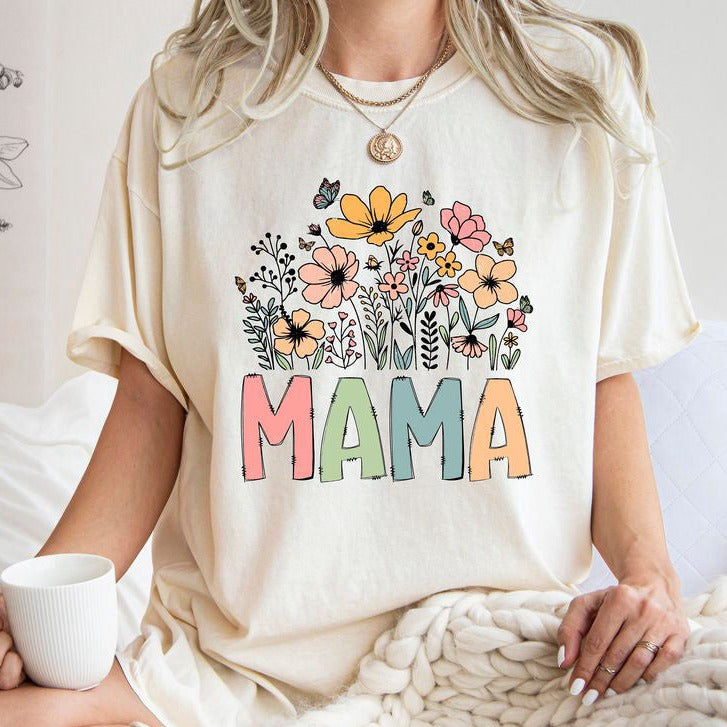 Floral Mama Shirt, Mother's Day Shirt, Wildflowers Mama Shirt, Gift For Mother