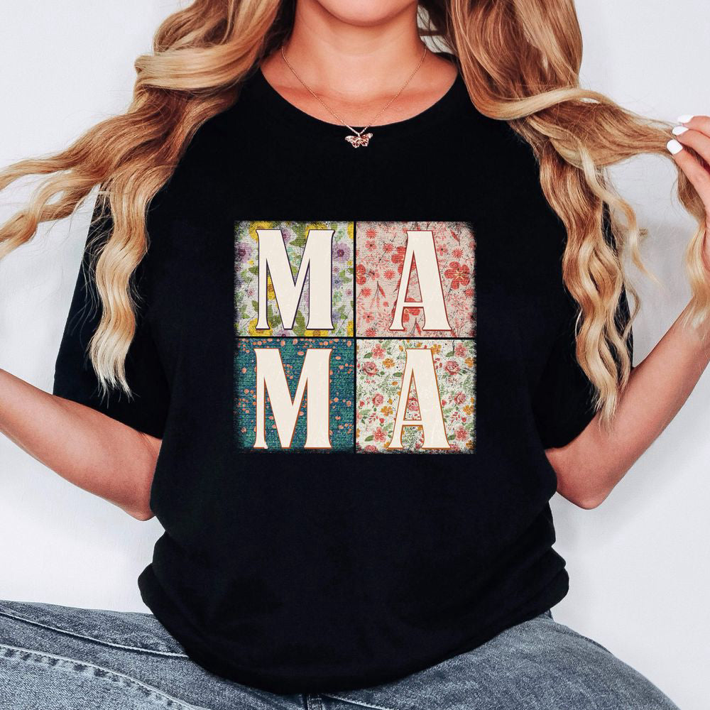 Mama Flower Shirt, Retro Boho Mama Shirt, Gift For Mom, Mother's Day Gift