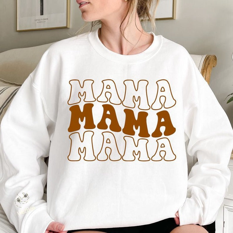 Mama Sweatshirt, Retro Boho Mama Sweatshirt, Gift for Mom