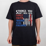 Load image into Gallery viewer, US Flag Gun 5 Things You Don&#39;t Mess With Shirt For Men Women
