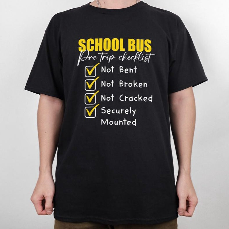 School Bus Pre Trip Checklist T-shirt School Bus Driver Shirt For Men Women