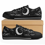 Load image into Gallery viewer, Moon Leaf Low Top Shoes Black, Celestial Sneakers, Gift For Men Women
