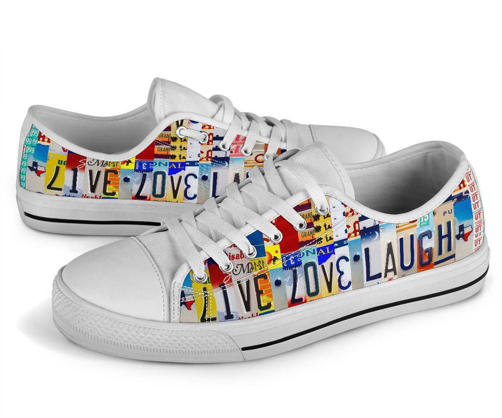 Live Love Laugh Low Top Low Top Shoes, Trendy Fashion Casual Shoes For Men Women