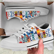 Super Nurse Low Top Shoes, White Nurse Casual Shoes, Gift For Nurse Lover