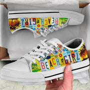 Beach Girl License Plate Low Top Shoes, Beach Girl Shoes Gift for Beach Lover