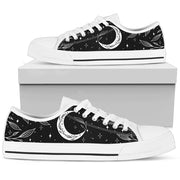 Moon Leaf Low Top Shoes, Black Sneakers, Casual Shoes Gift For Men Women