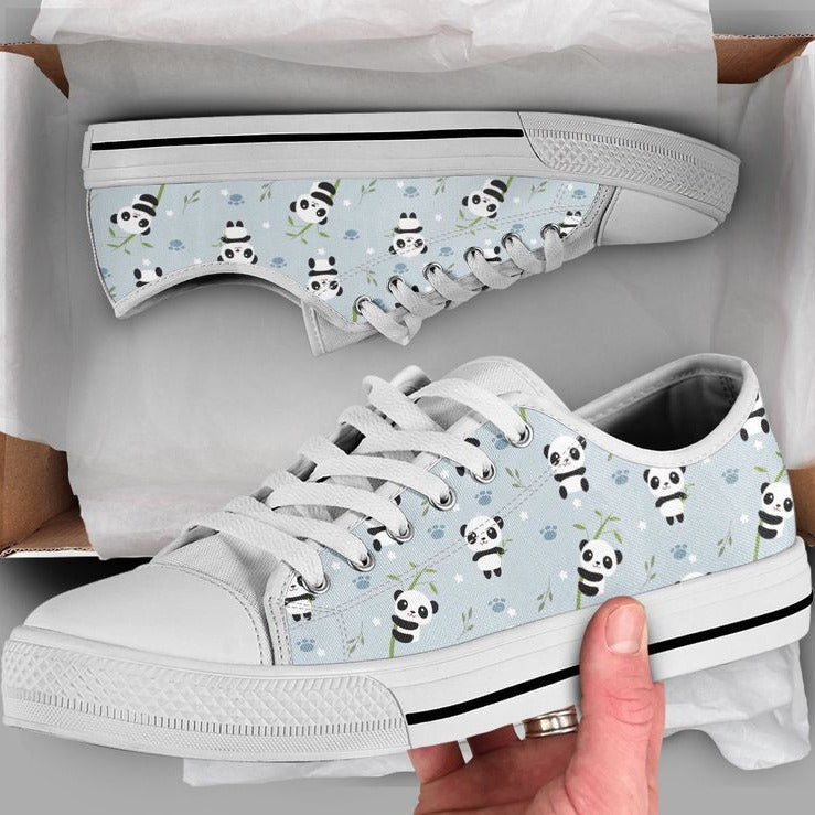 Cute Panda  Low Top Shoes, Panda Lover Gifts For Men Women