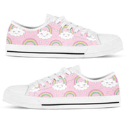 Pink Rainbow Low Top Shoes, Pastel Color Sneakers, Gift For Men Women