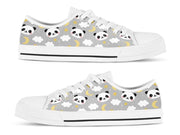 Cute Panda  Low Top Shoes, Panda Sneakers, Panda Lover Gifts For Men Women