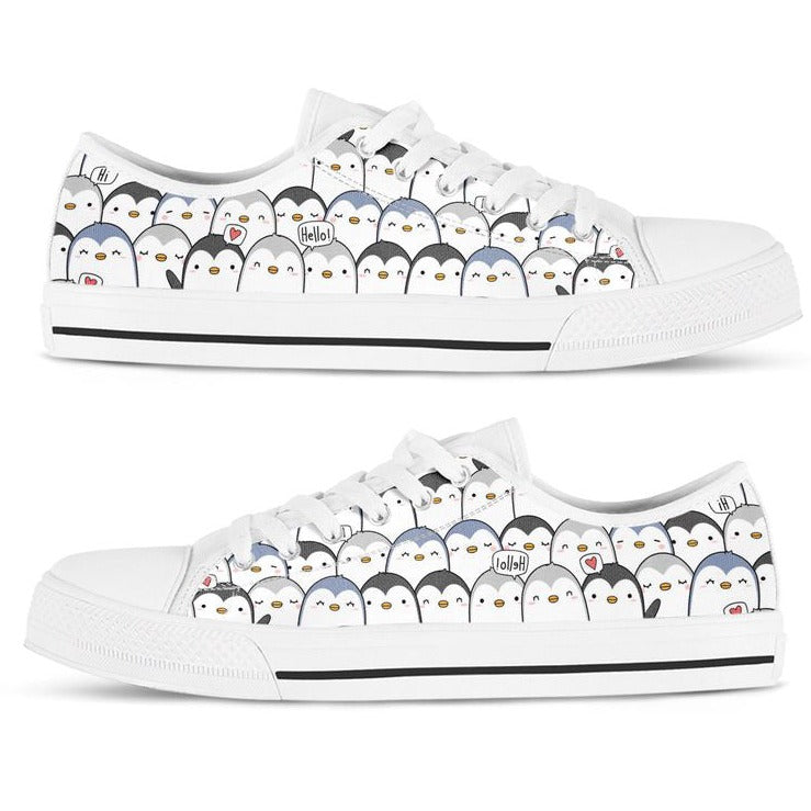 Team Penguin  Low Top Shoes, Penguin Sneakers, Penguin Gift For Men Women