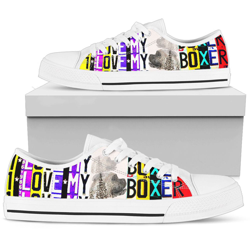 Women's Low Top  Canvas Shoes For Boxer Dog Lovers, Mother's Day Gifts For Men And Women