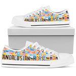 Load image into Gallery viewer, Women&#39;s Low Top Canvas Shoes For Andalusian Horse Mom, Girlfriend Gifts For Men And Women
