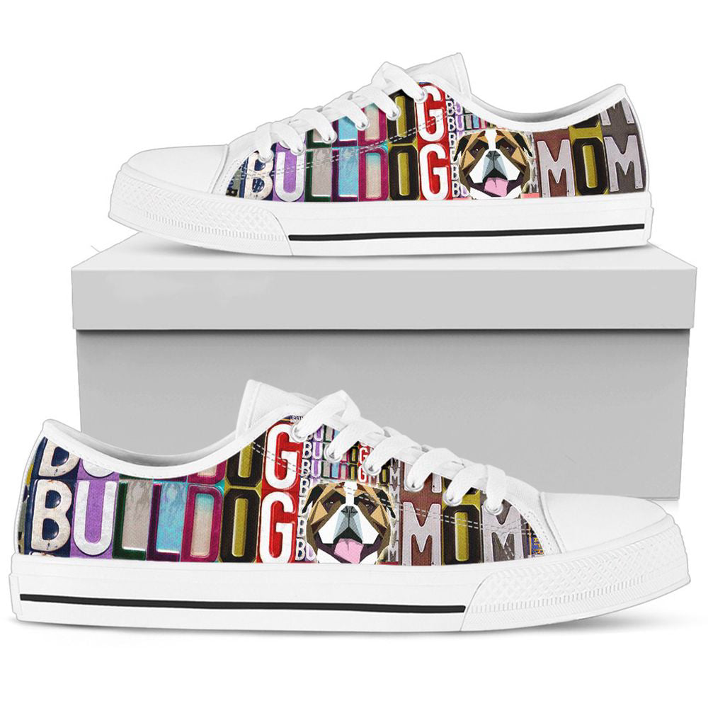 Women's Low Top Canvas Shoes For Bulldog Mom, Animal Lover Gifts For Men And Women