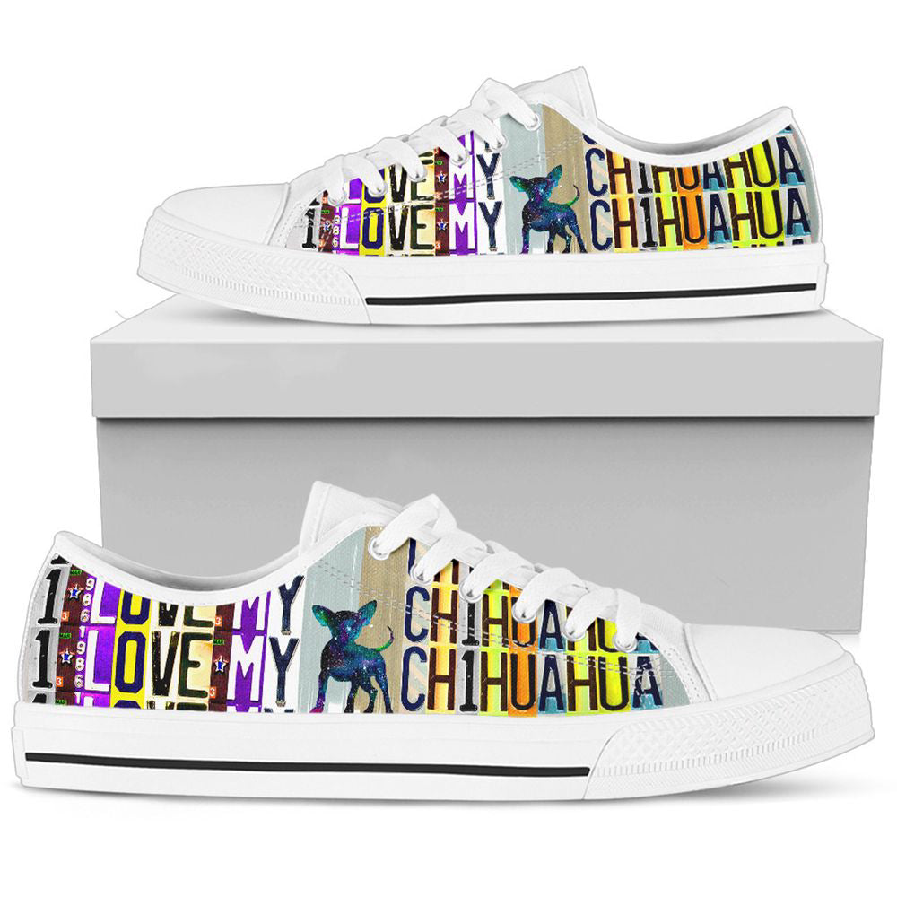 Women's Low Top Canvas Shoes For Chihuahua Lovers, Girlfriend Gifts For Men And Women