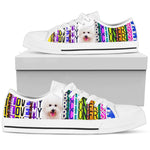 Load image into Gallery viewer, Women&#39;s Low Top Canvas Shoes For Bichon Frise Lovers, Mother&#39;s Day Gifts For Men And Women
