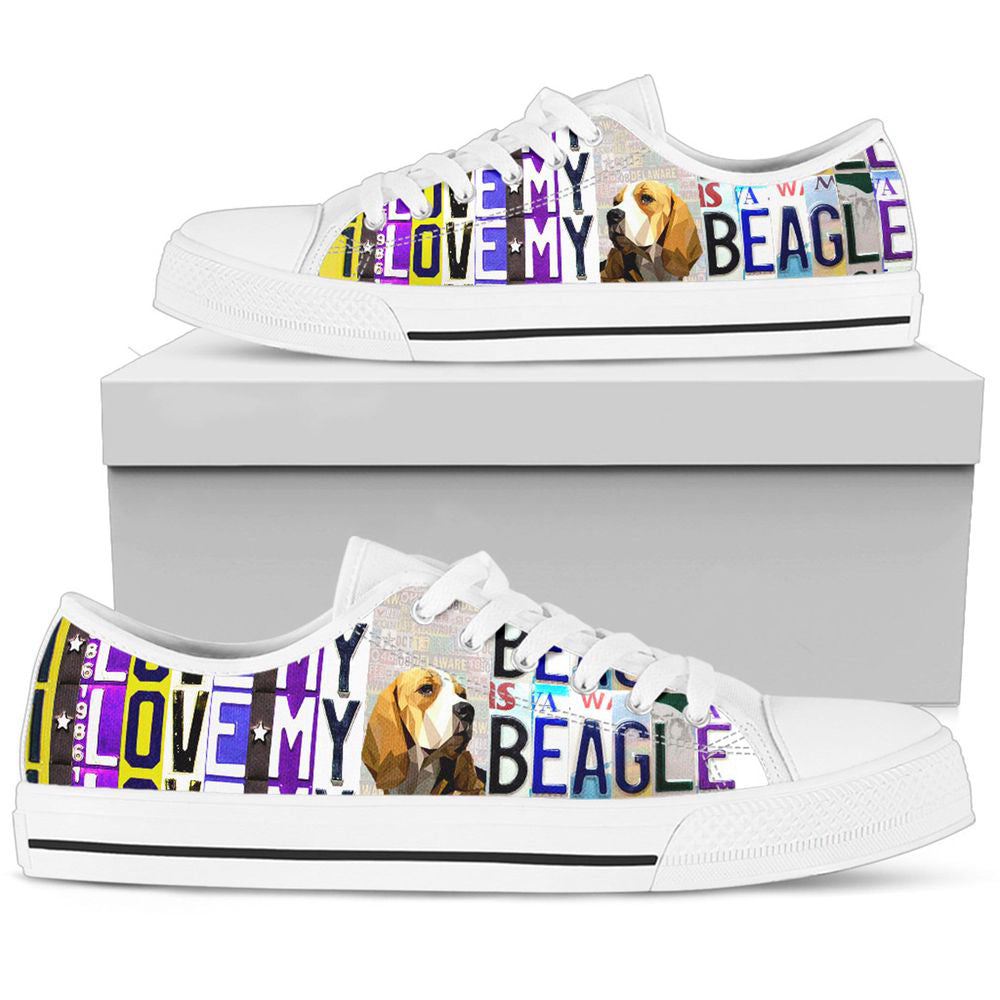 Women's Low Top Canvas Shoes For Beagle Lovers, Dog Lover Gifts For Men And Women