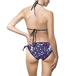 Load image into Gallery viewer, Women&#39;s Bikini In Dark Blue Confetti Print, String Bikini Gift For Women
