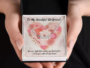 To My Beautiful Girlfriend You Are Light Custom Name Necklace With Love Message Card Gift For Her