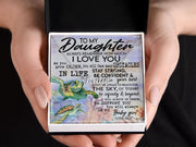 Sea Turtle To My Daughter Custom Name Necklace With Love Message Card Birthday Gift For Daughter From Dad Father