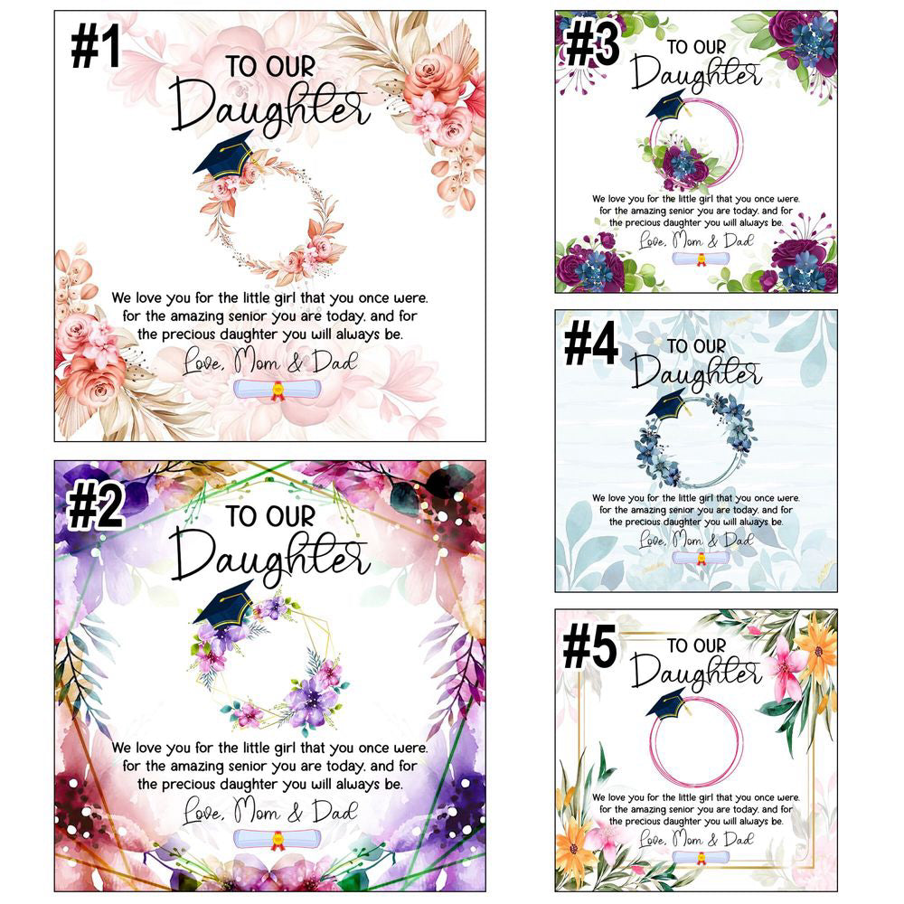 To Our Daughter Graduation Necklace Floral Message Card Class of 2024 Senior Graduation Gift Graduate Gift for Girl