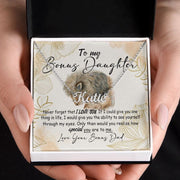 Lion To My Bonus Daughter Custom Name Necklace With Love Message Card Birthday Gift For Step Daughter From Step Dad