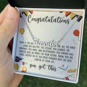 Custom Name Necklace You Got This Graduation Necklace Congratulation Message Card Graduate Gift
