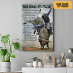 Load image into Gallery viewer, Bull Riding Life Lessons Personalized Bull Riding Poster Canvas Print Wall Art Decor Inspirational Gift for Bull Rider
