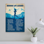 Load image into Gallery viewer, Running Life Lessons Poster Running Canvas Print Wall Art Home Decor Inspirational Gift for Runner Running Lover
