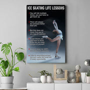 Ice Skating Life Lessons Ice Skating Poster Canvas For Girls Women Wall Art Print Home Room Decor Inspirational Gift for Ice Skater Dancer