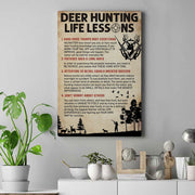 Deer Hunting Life Lessons Poster Canvas Vintage Print Wall Art Home Decor Man Cave Decor Inspirational Gift for Hunter