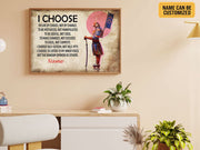 Custom Name I Choose Samurai Poster Canvas Print Vintage Japanese Warrior Wall Art Inspirational Gift Samurai Lover