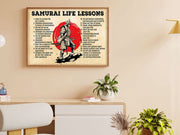 Samurai Life Lessons Poster Samurai Canvas Print Vintage Japanese Warrior Wall Art Decor Inspirational Gift for Samurai Lover