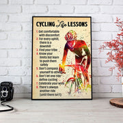 Cycling Life Lessons Poster Canvas Vintage Print Wall Art Home Room Decor Inspirational Gift for Cyclist Biker