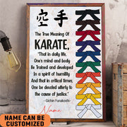 Personalized Karate Poster for Room and Home Decoration, Inspirational Art Gift