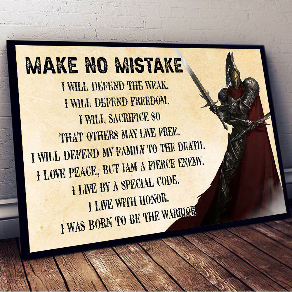 Make No Mistake Knight Templar Poster for Room and Home Decoration, Inspirational Art Gift