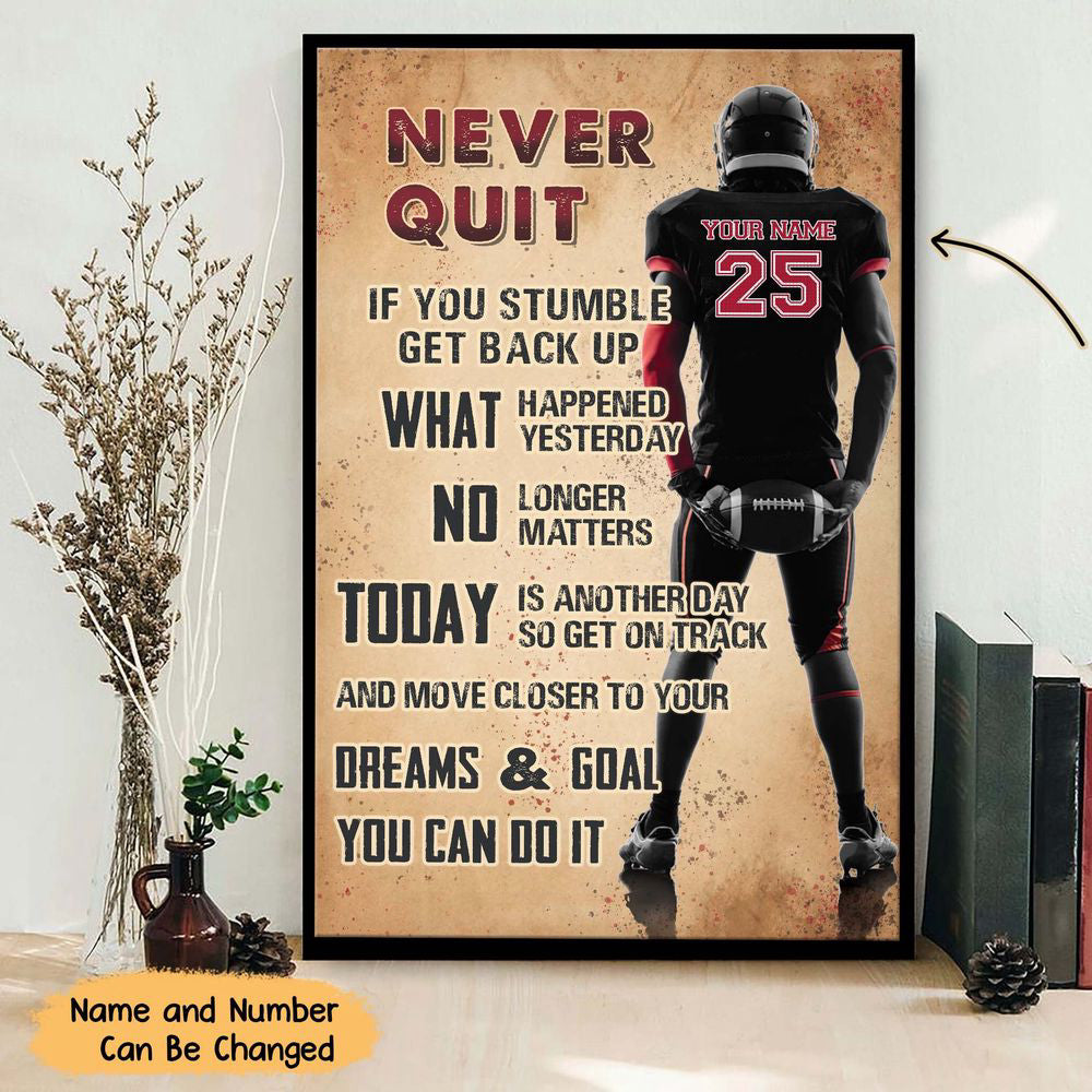 Personalized Football Poster, Boys Room Decor, Man Cave Decor, Football Player Gift