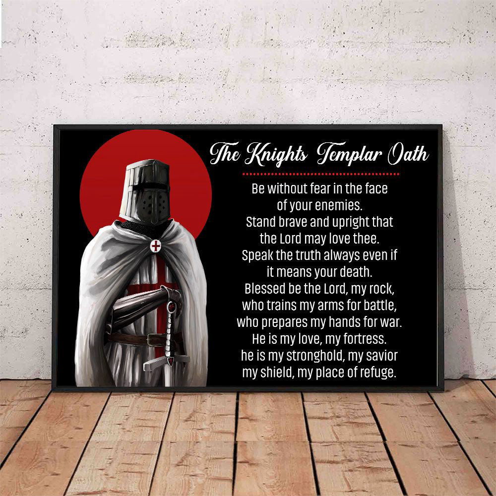 The Knights Templar Oath Poster Knights Templa Poster for Room and Home Decoration, Warrior Art Gift