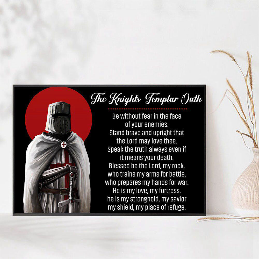 The Knights Templar Oath Poster Knights Templa Poster for Room and Home Decoration, Warrior Art Gift