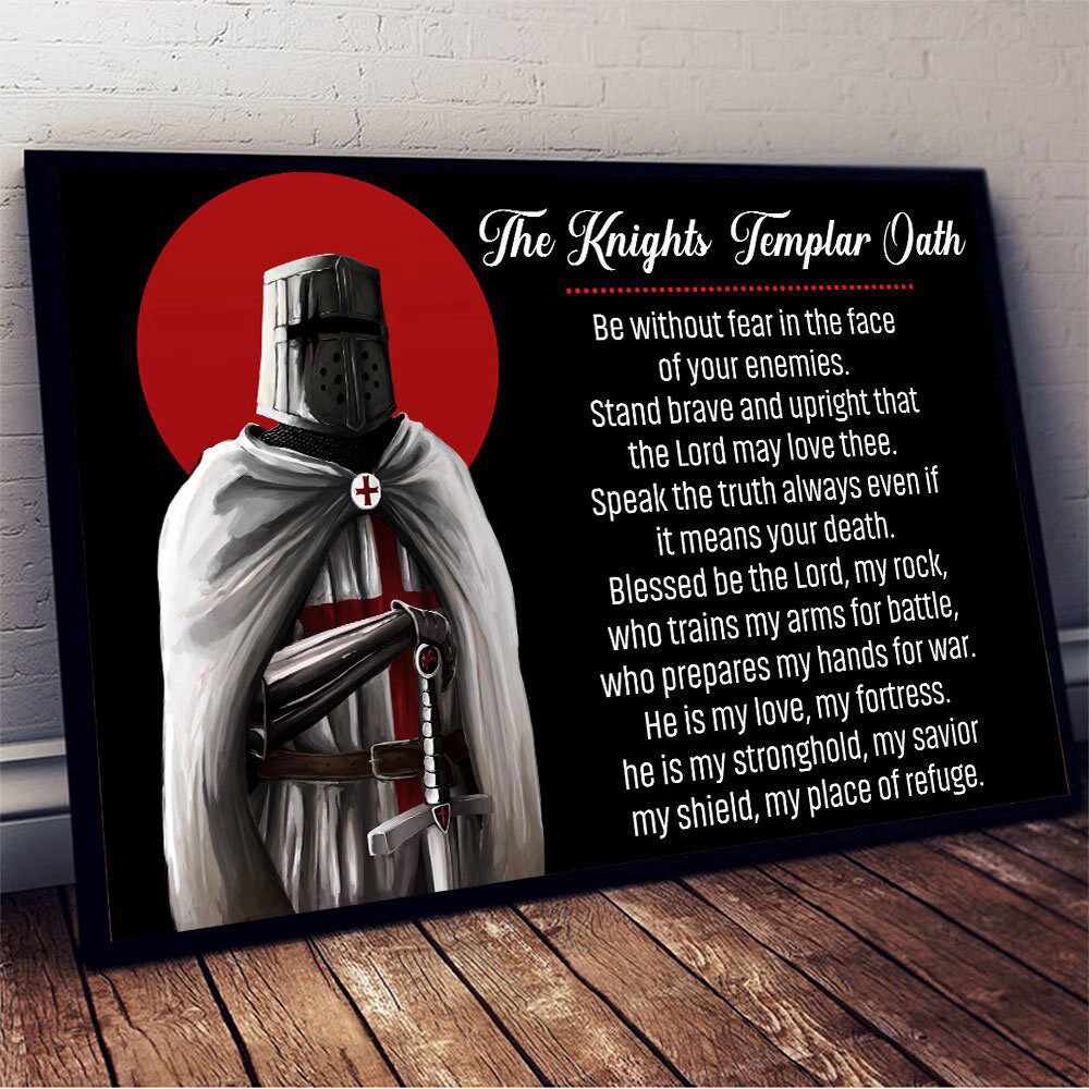 The Knights Templar Oath Poster Knights Templa Poster for Room and Home Decoration, Warrior Art Gift