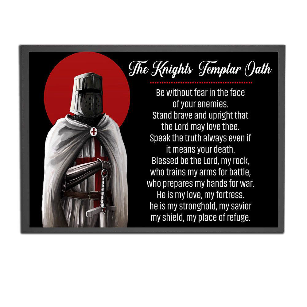 The Knights Templar Oath Poster Knights Templa Poster for Room and Home Decoration, Warrior Art Gift