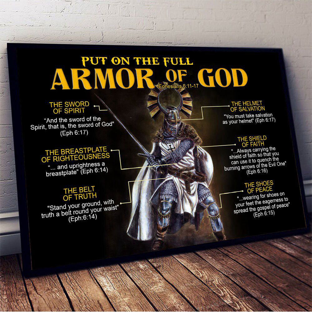 Amor of God Poster Knight Templar Poster for Room Home Decoration, Warrior Art, Christian Gift,